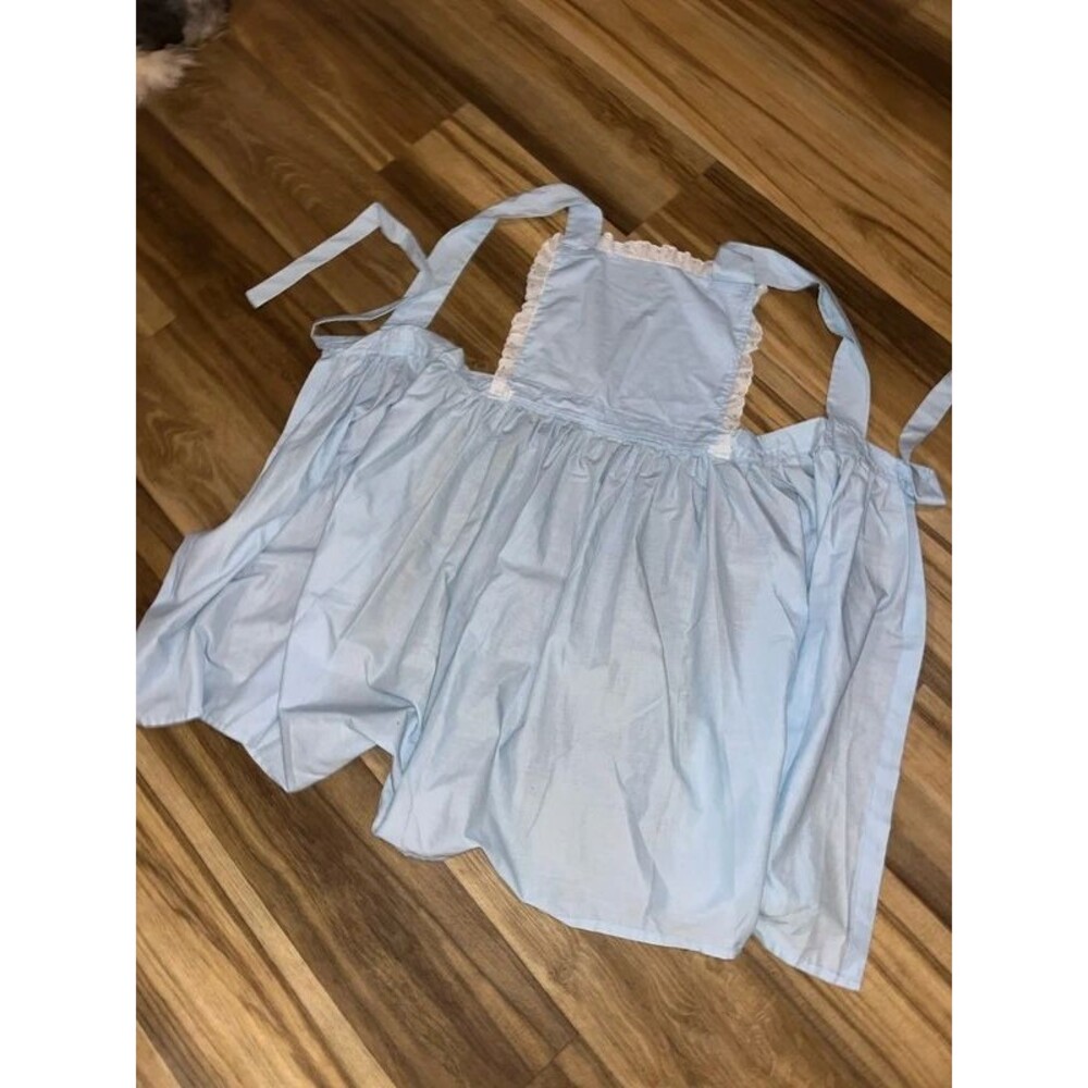 Vintage Full Blue ruffled Apron